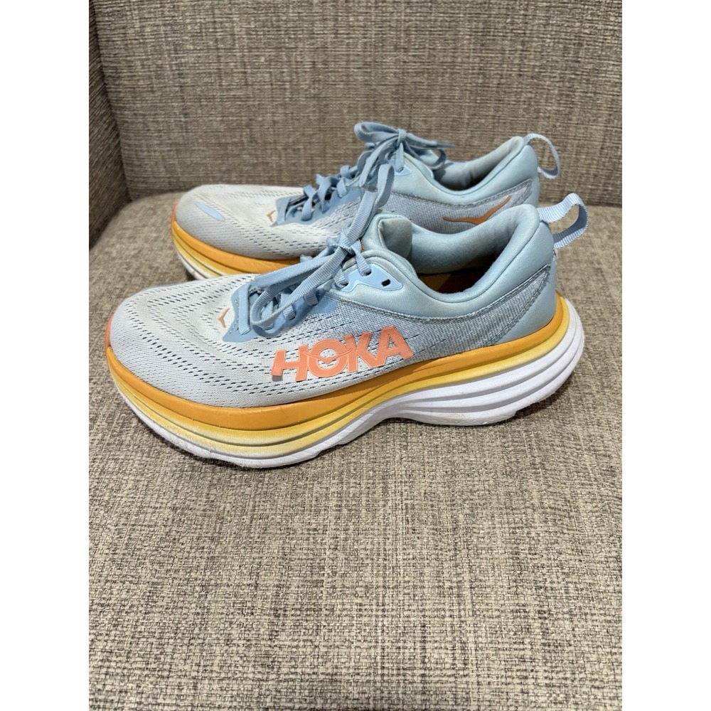 Hoka One One Blue and Orange Athletic Shoes